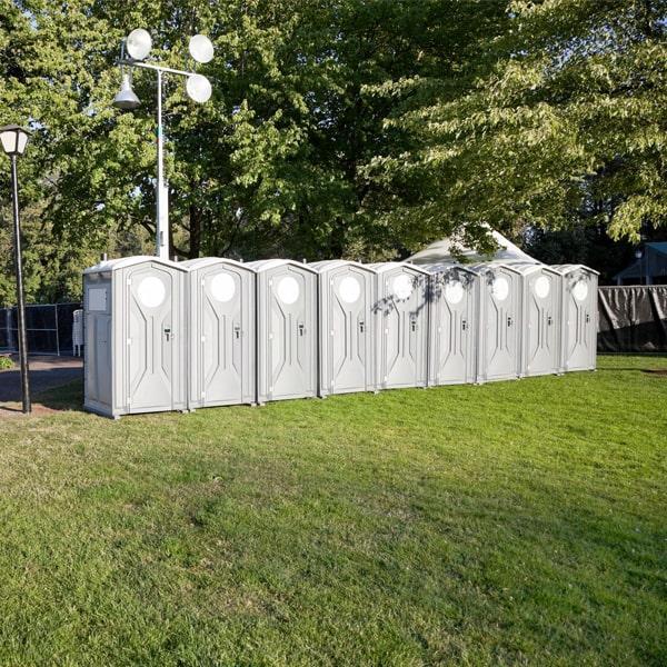 we offer delivery and pickup services for our special event portable restrooms, and our crew will work with you to ensure that they are delivered and picked up at a convenient time for your event